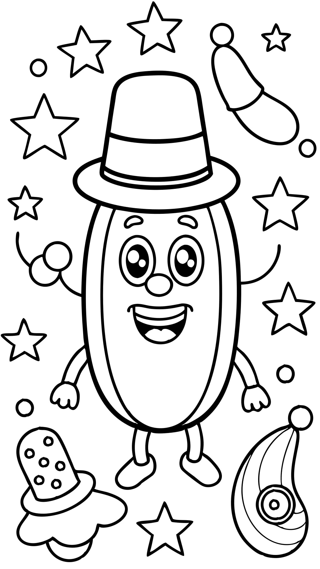 coloring pages of a hot dog